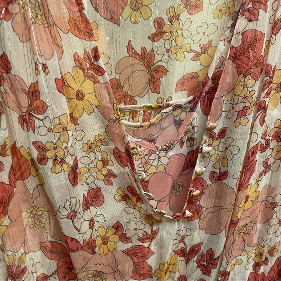 Veronica Beard Cybil Floral Shimmer Silk Dress Size 0 - Picture 5 of 10